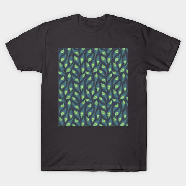 Colorful peacock feather pattern T-Shirt by Artisy Artist 